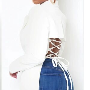 Backless Lace-Up Casual Blazers